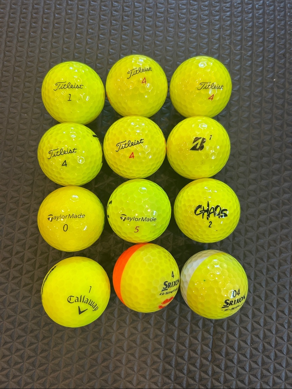 Mixed Yellow High-Vis Golf Balls - Assorted Brands